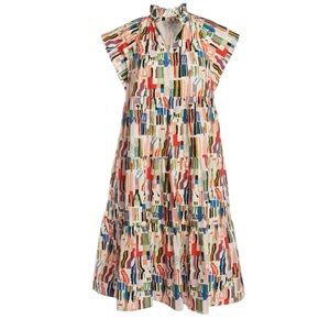 CROSBY by Mollie Burch Patterned Short Sleeve Midi Summer Dress Multi Size XL